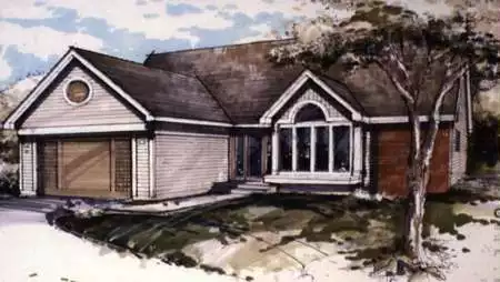 image of single story cottage house plan 1324